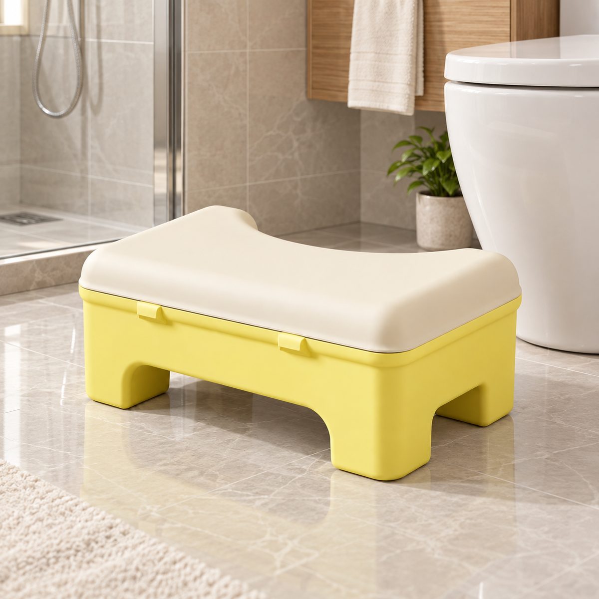 🚽 Toilet Stool | Plastic | Bathroom | Families | Hidden Storage Compartment