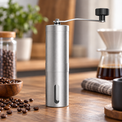 ☕ Coffee Grinder | Stainless Steel | Travel | Coffee Lovers | Sleek Crank