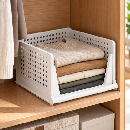 👚 Closet Organizer | Durable Plastic | Wardrobe | Homeowners | Stackable Storage