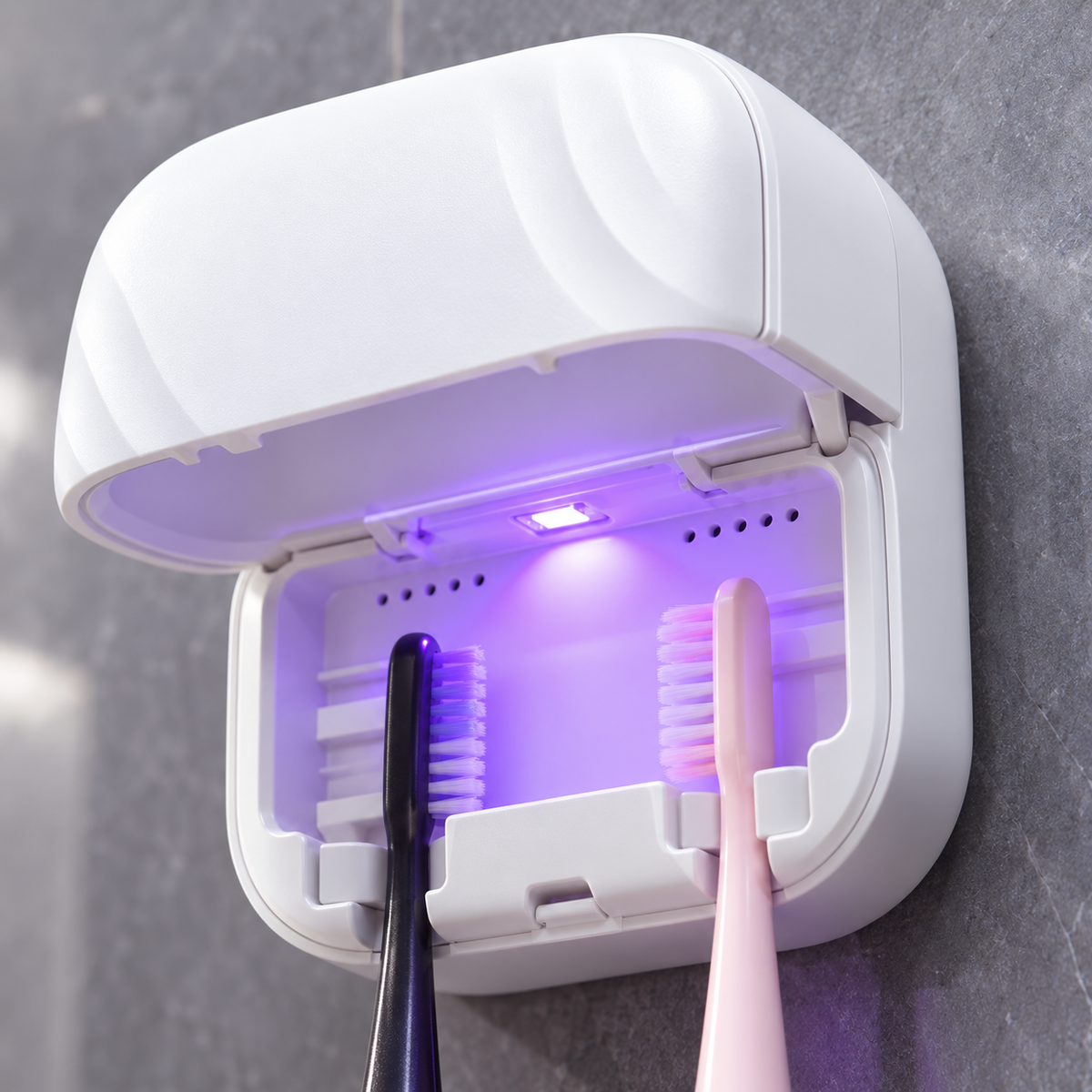 🪥 Toothbrush Sanitizer | ABS Bathroom Storage | Families | UV-Care Design