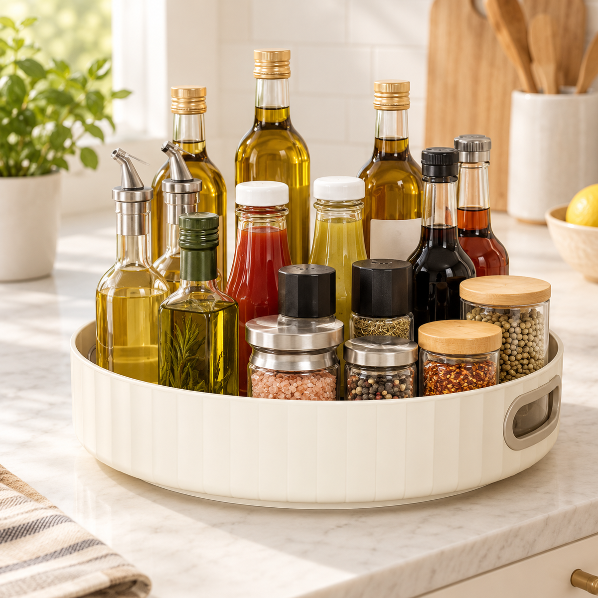 🌀 Lazy Susan | Durable Plastic | Pantry | Home Cooks | 360° Rotation