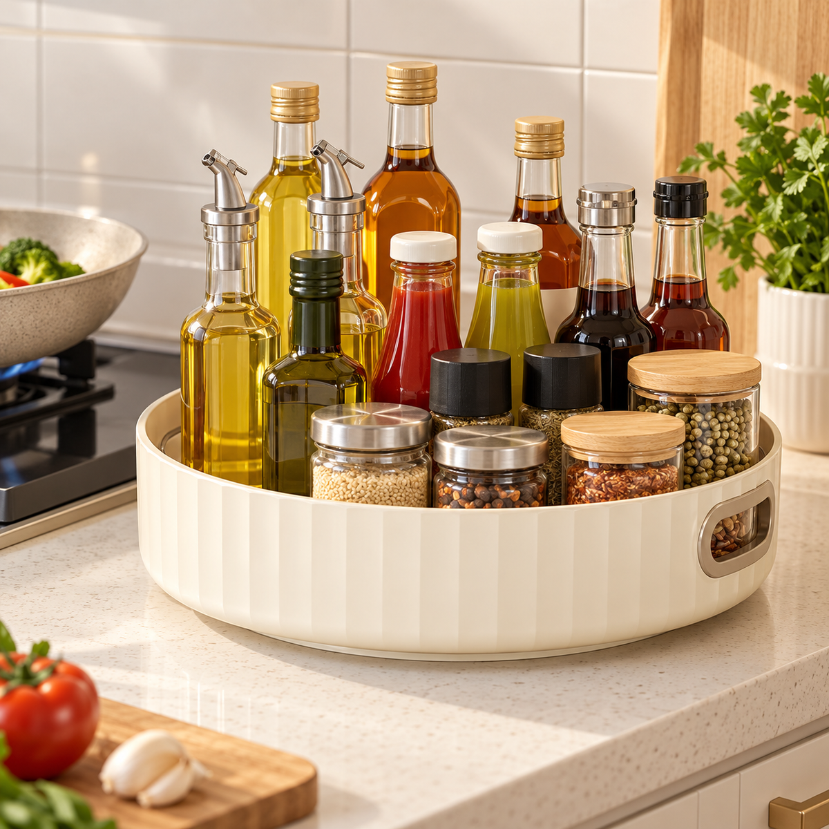 🌀 Lazy Susan | Durable Plastic | Pantry | Home Cooks | 360° Rotation