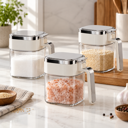 🧂 Spice Storage | Clear Plastic Kitchen | Cooks | Airtight Design