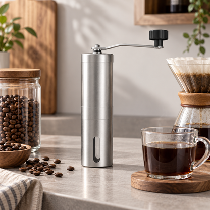 ☕ Coffee Grinder | Stainless Steel | Travel | Coffee Lovers | Sleek Crank