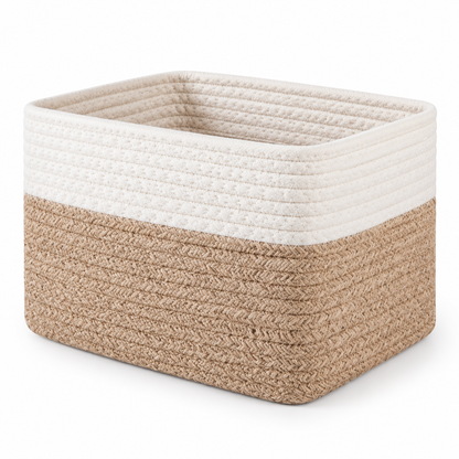 🧺 Storage Basket | Cotton Rope | Closet | Homeowners | Two-Tone Weave