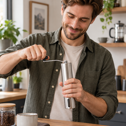 ☕ Coffee Grinder | Stainless Steel | Travel | Coffee Lovers | Sleek Crank
