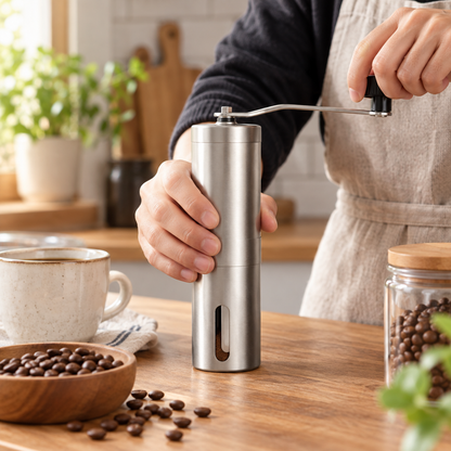 ☕ Coffee Grinder | Stainless Steel | Travel | Coffee Lovers | Sleek Crank