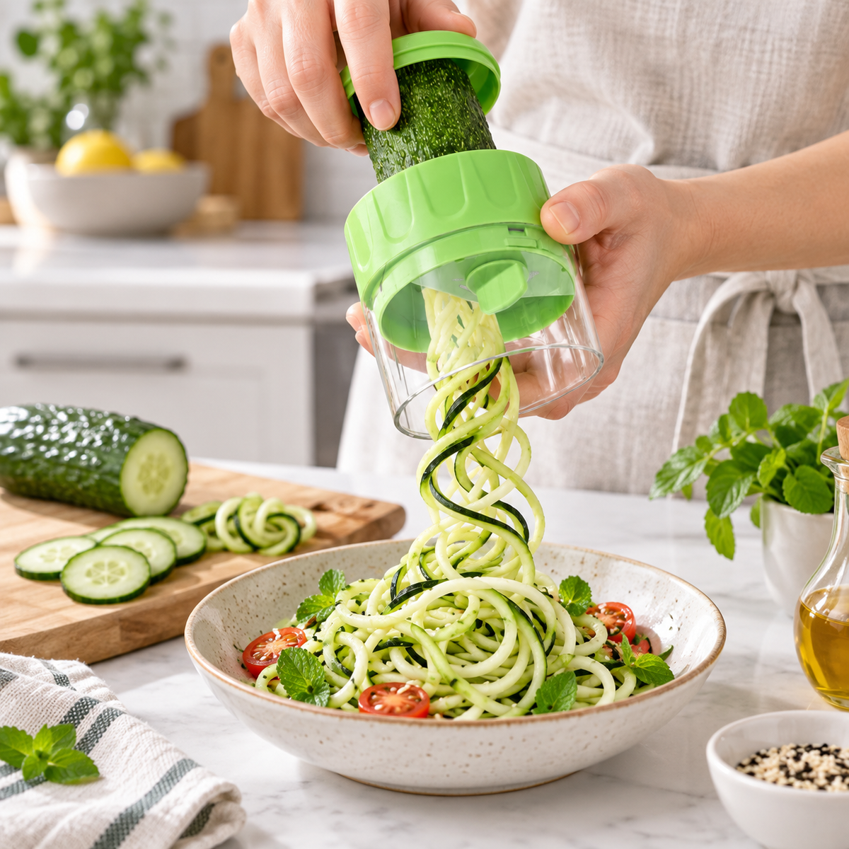 🥒 Spiralizer | Stainless Steel | Kitchen | Cooks | Fresh Veggie Ribbons