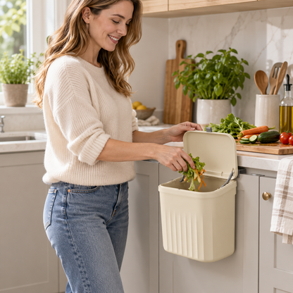 🗑️ Trash Bin | Durable Plastic | Kitchen | Homeowners | Wall-Mounted Convenience