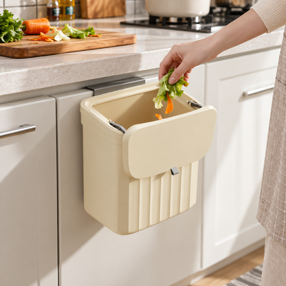 🗑️ Trash Bin | Durable Plastic | Kitchen | Homeowners | Wall-Mounted Convenience