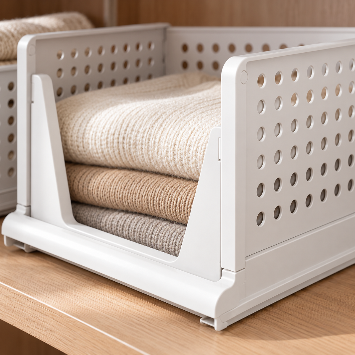 👚 Closet Organizer | Durable Plastic | Wardrobe | Homeowners | Stackable Storage