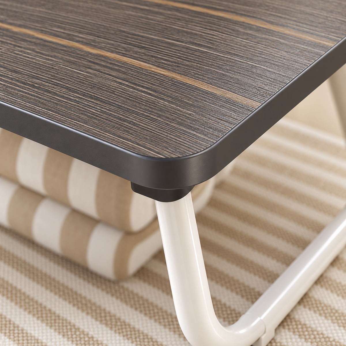 🛏️ Folding Table | Wood-Look Metal | Bedroom | Homeowners | Compact Design
